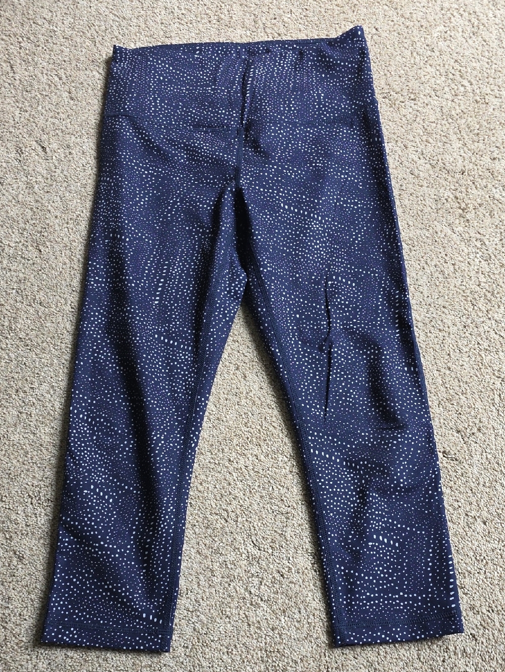 Zella Navy and White Polka Dot Capri Leggings